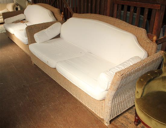 Pair of Rattan settees